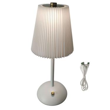 Imagem de Luminaria Abajur de Mesa Led 3 Tons Bateria Recarregavel USB Cabeceira Quarto Sala Recepçao Escritorio Iluminaçao Decoraçao Versatil