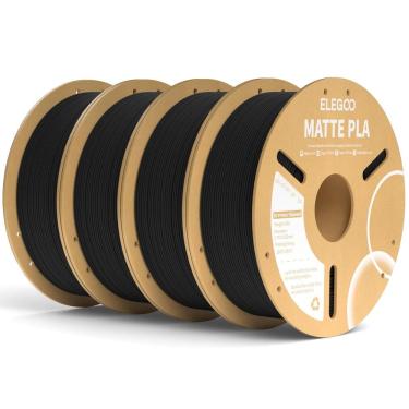 Imagem de Filamento de impressora 3D ELEGOO Matte PLA Matte Black 4 kg 1,75 mm