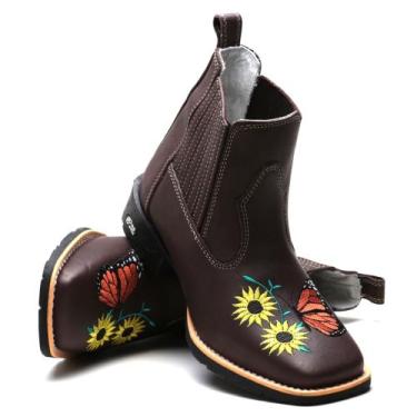 Imagem de Bota Feminina Texana Country Cano curto Bico Quadrado - RB BOTAS , Mar