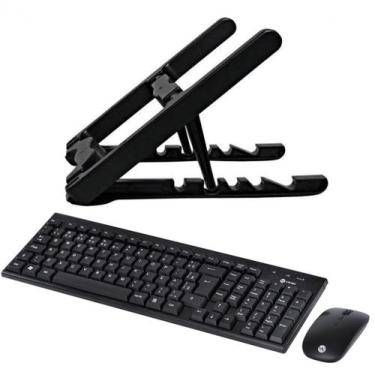 Imagem de Kit Suporte Para Notebook + Teclado E Mouse Sem Fio Vinik CMW200 - VIN