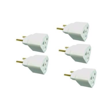 Imagem de Kit 5 x Adaptador para Tomada 20A Branco - Majuss