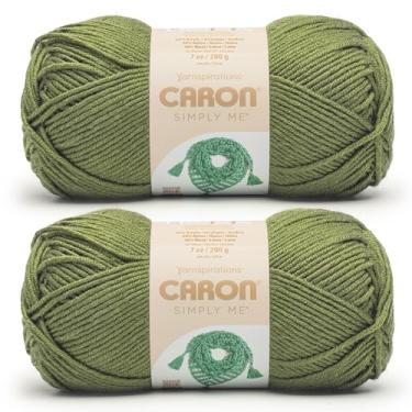 Imagem de Caron Fio de peridoto Simply ME - pacote com 2 200 g - 62% acrílico, 20% nylon, 18% lã - nº 5 volumoso - 246 jardas - tricô/crochê