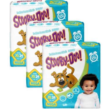 Imagem de Kit 3 PCT Fralda Descartável Scooby Doo Mega, extra grande