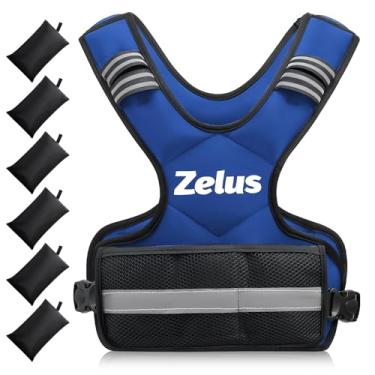 Imagem de ZELUS Colete pesado para homens e mulheres, conjunto de exercícios de peso corporal ajustável para exercícios, 1,8 a 4,5 kg / 5 a 9 kg / 9 a 14,5 kg com 6 pesos de ferro e areia para treinamento de