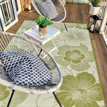 Imagem de DEK GHIBIS Tapete externo para espaço livre de pátio, tapete impermeável de 20 x 25 m, tapetes de acampamento de palha de plástico reversível, tapete de trailer interno para varanda, deck,