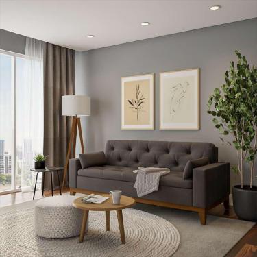 Imagem de Sofá 3 Lugares Las Vegas I Suede Cinza