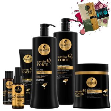 Imagem de Kit Haskell Cavalo Forte Sh Cond 1l Masc 500 Completo 6 itens