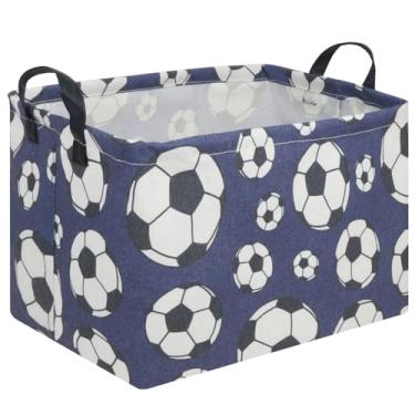 Imagem de FXOCSHE Fxolcshe Cesta Retangular De Futebol Páscoa, Caixa Armazenamento Brinquedos Infantis, Cesto Roupa Dobrável À Prova D'Água Para Dormitório Universitário, Berçário Bebês, Esportiva Meninos, De