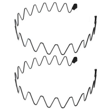 Imagem de KIT 2 Tiaras de Ferro Arco Diadema Masculina Metal Arquinho Ondinhas -