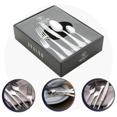Imagem de Talheres Faqueiro Inoxidável 30 Peças Avalon Aço Inox Wolff, Inox, 30 