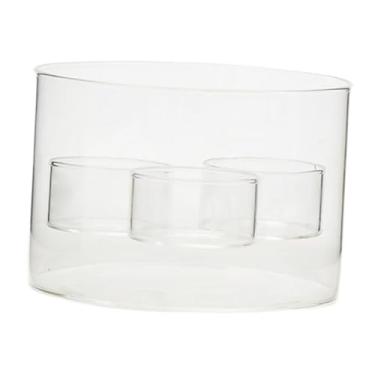 Imagem de Fenteer Porta-velas de vidro, transparente, decorativo para velas de chá, cilindro para centro de mesa, decoração de aniversário, M
