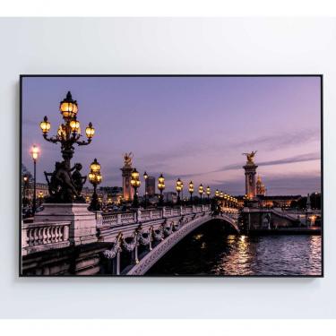Imagem de Quadro Ponte Alexandre Iii Paris 60x40 Cm Vidro Impresso