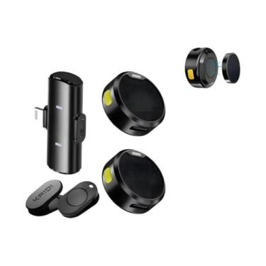 Imagem de Microfone Lapela Sem Fio DUPLO com Ímã Áudio Profissional ANTI-RUÍDO - Preto