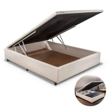 Imagem de Base Box Baú 2 em 1 Orthocrin material sintético Premium Casal King Qu