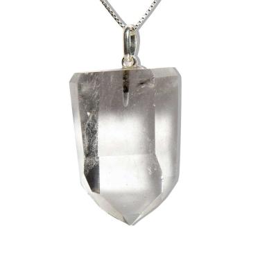 Imagem de Colar Pontinha Pedra Cristal Quartzo Montagem Prata 950
