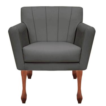 Imagem de Poltrona Decorativa Clinicas Iza Retro Dritex suede Cinza