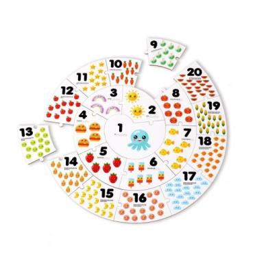 Imagem de Quebra Cabeça Infantil Mdf Conte Até 20 Brinquedo Educativo - Babebi