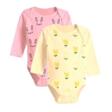 Imagem de Kit Roupa De Bebê 2 Peças Body Estampado Manga Longa Algodão - Koala B