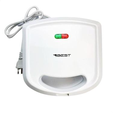 Imagem de Sanduicheira E Mini Grill Antiaderente Elétrica Branca Best 220V