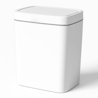 Imagem de Lixeira Tampa Abertura Inteligente Slim Plástico Capacidade de 15 Litros Para Cozinha Banheiro Escritório