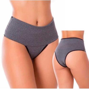 Imagem de Kit 15 Calcinha Segura Barriga Modeladora Cós Alto Duplo Feminino Cint