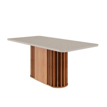 Imagem de Mesa de Jantar 180cm com Tampo de Vidro Em MDF Julieta Cimol