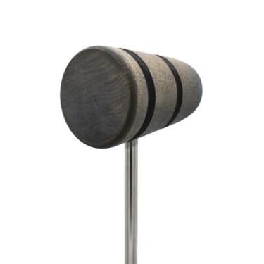 Imagem de Low Boy Batedor de bumbo de madeira - Batedor de bumbo versátil de peso médio com superfície de madeira durável e hastes de aço de grau aeroespacial (prata com listras pretas, 1 pacote)