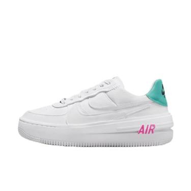 Imagem de Nike Tênis feminino Air Force 1 PLT.AF.ORM (FN7180-100, branco/rosa explosão/jade transparente/branco), Branco/Rosa Blast/Clear Jade/Branco, 38