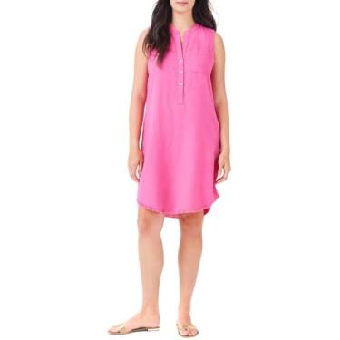 Imagem de NIC+ZOE Vestido feminino de linho rumba, Rosa selvagem, XXG