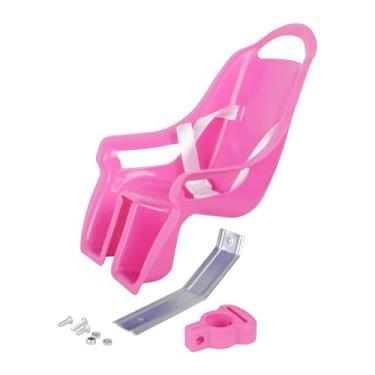 Imagem de UGPLM Assento de bicicleta para boneca, acessório de fixação para bonecas de brinquedo, cadeira, assento, decoração para bonecas, bichos de pelúcia, Rosa