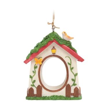 Imagem de Stgfyxgs Casa de Pássaros de Resina, Caixa de Pássaros, Decoração Rústica de Jardim, Alimentador de Pássaros para árvores Ao Ar Livre, Cerca, Decoração, a