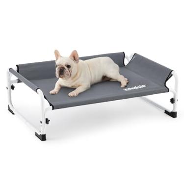 Imagem de ZOMISIA Cama elevada para cães com apoio de cabeça – estrutura de cama elevada para cães extra resistente para animais de estimação médios, montagem sem ferramentas, rede externa para animais de