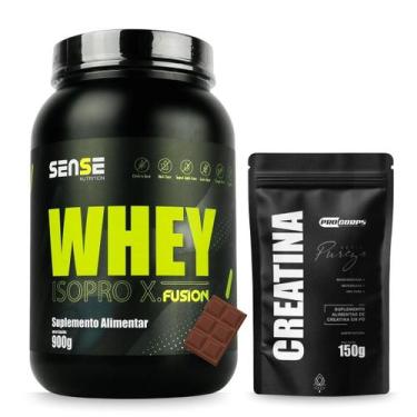 Imagem de Whey Iso proxfusion 900g Varios Sabores e Creatina pura Refil 150g - P