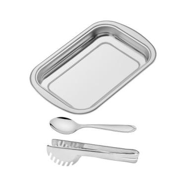 Imagem de Conjunto de Assadeira Tramontina Aço Inox 3 Peças 30cm