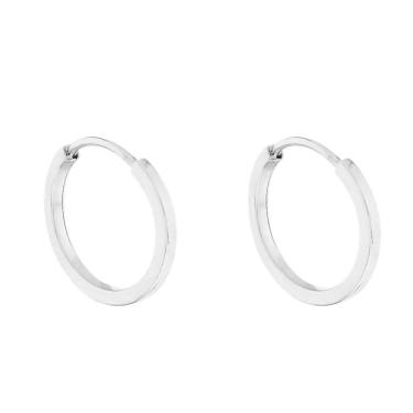 Imagem de Brinco Feminino Redondo Argola Prata 10Mm + Masculino