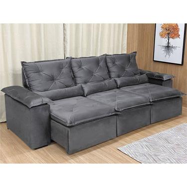 Imagem de Sofá Retrátil Reclinável 2,90 m Cinza 202 Athenas