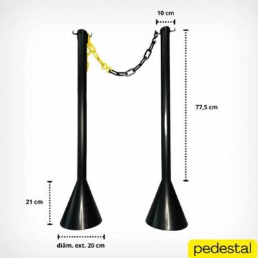 Imagem de Organizador De Filas Postinho Kit 04 Pçs + 20 Mts Corrente - plastcor