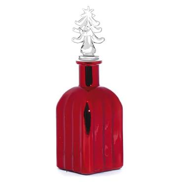 Imagem de Natal Decoração Casa, Dispenser Porta Sabonete Liquido Vidro Metal, 6 X 19cm(Vermelho)