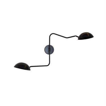 Imagem de Lustre Arandela Dome Dupla Articulada Industrial 57cm Preto 710 - ILUM