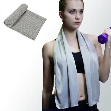 Imagem de Toalha de resfriamento esportiva, adequada para corrida, ioga, jogar bola, leve, adequada para a pele, várias cores (cinza claro)