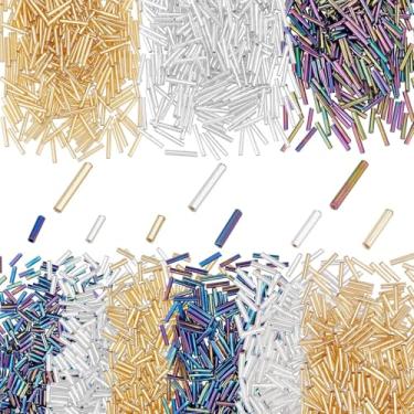 Imagem de 2160 peças de pingentes de corneta, 3 tamanhos, 3 cores, pingentes de tubo de vidro, pingentes de corneta, pingentes coloridos de sementes para pulseira, colar, joias, bordado, artesanato, 6/9/12 mm