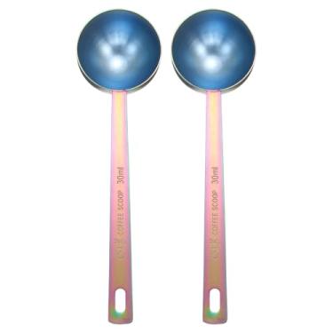 Imagem de Generic 2 colheres medidoras individuais, 2 colheres de sopa (6 colheres de chá, 30 ml) colher de chá/colher de sopa, aço inoxidável 304, tigela quadrada única, colher de medição de cabo longo