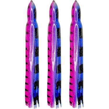 Imagem de Saias de lula de 16,5 cm iscas de pesca iscas de polvo Hoochie para água doce e salgada (3 saias) (Wahoo Wacko)