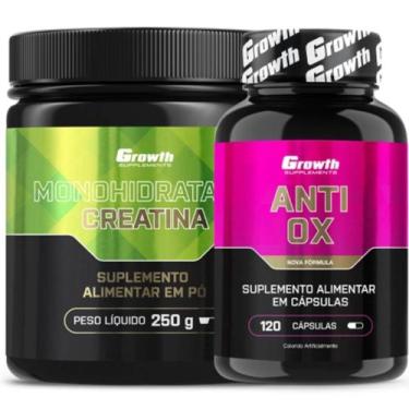 Imagem de Creatina Pura 250g Monohidratada + Anti-Ox 120 Caps Growth