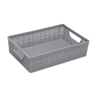 Imagem de Cesto Organizador Juta A3 11,5 Litros Cinza 45x32x9,5 Cm - Jaguar