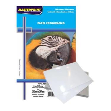 Imagem de Papel Fotografico Inkjet A4 Glossy 180g 50Fls Masterprint