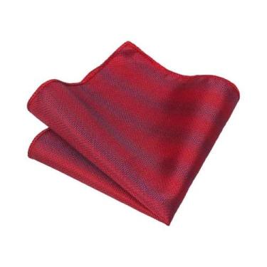 Imagem de Lenço Listrado Azul E Cinza Para Homens Acessório De Terno Formal De A