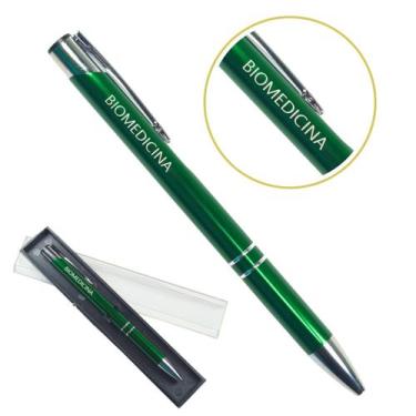Imagem de Caneta Personalizada Coloridas Cursos Metal Profissional Biomedicina -