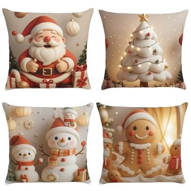 Imagem de Capas Almofada Natal 45x45 Cm Kit Decoração Sala Sofá Cama Presente (natal luz)