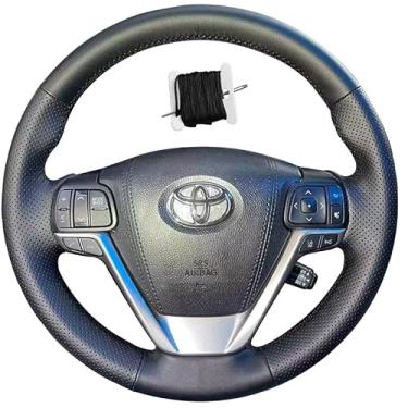 Imagem de Acessório de proteção interior de couro genuíno preto costurado à mão para capa de volante de carro, para FTHLD-02